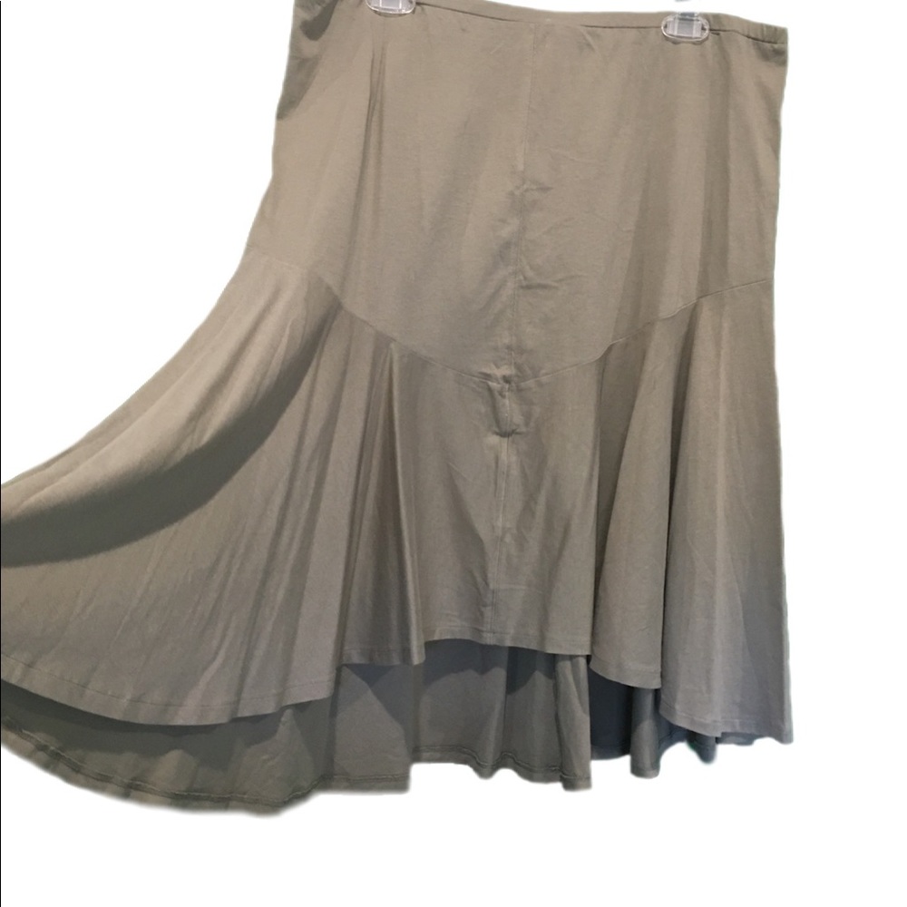 Calvin Klein High Low Asymmetrical Flare Ruffle Hem Midi Length Skirt Women’s - Picture 2 of 10